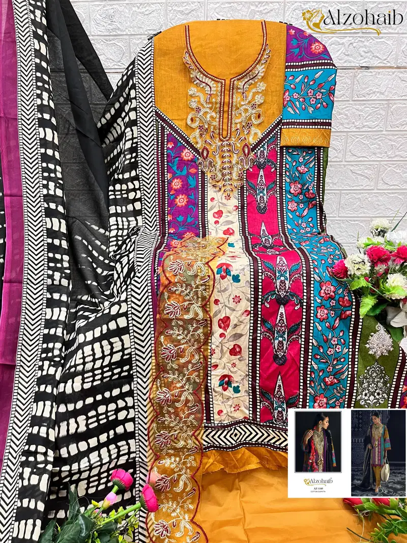 Alzohaib Az 1147 To 1185 Cotton Printed Pakistani Suits Suppliers In India